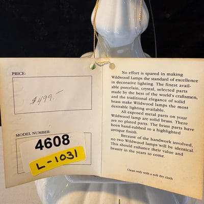 Wildwood Palm Frond Themed Porcelain Lamp, Brand New - Image 5 of 5