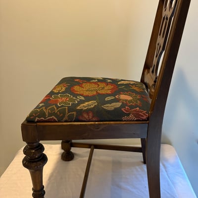 1930’s Walnut Upholsetered Vanity and Chair Set - Image 5 of 6
