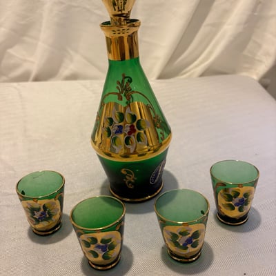 Vimax Bohemian  Hand Painted Glassware , Made in Italy  - Image 1 of 7