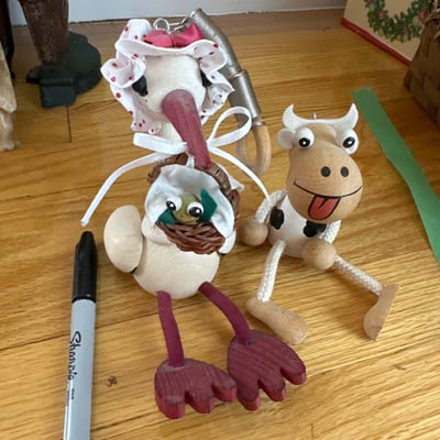 Leather Horse Figurine, Signed Carved Wood Eagle, More  - Image 8 of 12