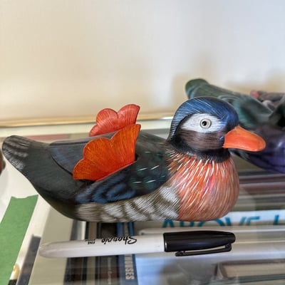 Hand-painted wooden ducks  - Image 1 of 21