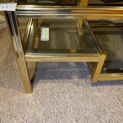Brass and glass two-tier coffee table - Image 3 of 4