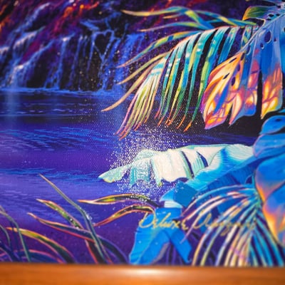 Framed Painting and display light, signed - Image 6 of 11