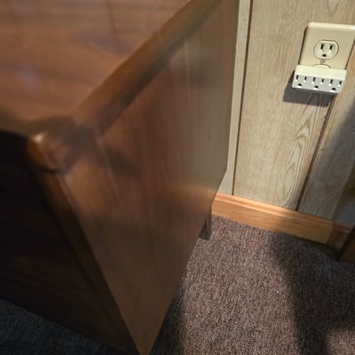 Two-drawer mid-century wooden nightstand - Image 4 of 7