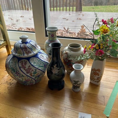 Asian Cerramic vases, Lidded Jar  - Image 1 of 19