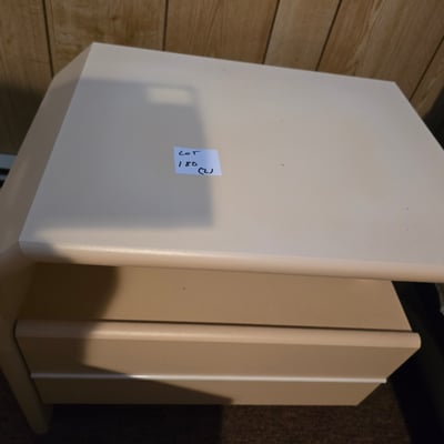 Pair of beige two-drawer nightstands - Image 10 of 13