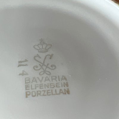 Porcelain tea set with blue and floral designs - Image 3 of 10