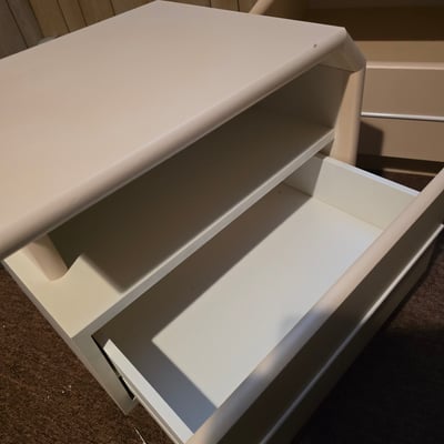 Pair of beige two-drawer nightstands - Image 2 of 13