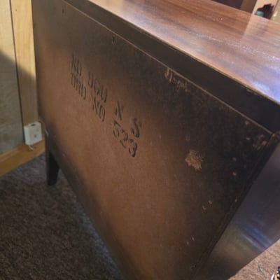 Two-drawer mid-century wooden nightstand - Image 7 of 7