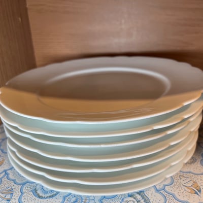 Noritake Ceramic dinnerware set with blue floral borders and more dishes - Image 2 of 9
