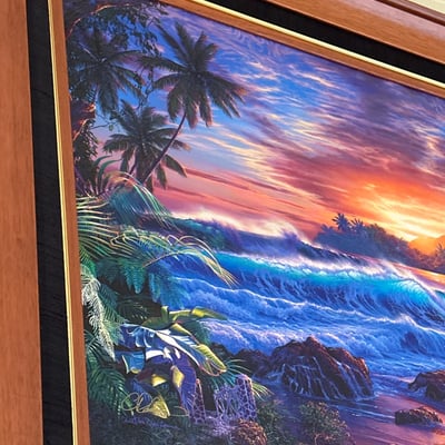 Framed Painting and display light, signed - Image 2 of 11