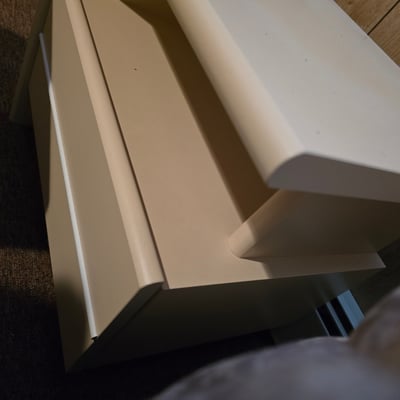 Pair of beige two-drawer nightstands - Image 12 of 13
