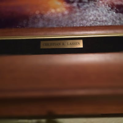 Framed Painting and display light, signed - Image 10 of 11