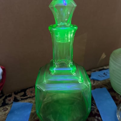 Uranium glass decanter,bowl, more  - Image 7 of 8