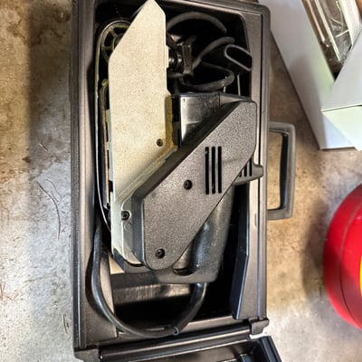 McCulloch chainsaw and Sears Craftsman belt sander with rotisserie kit and safety can - Image 12 of 15