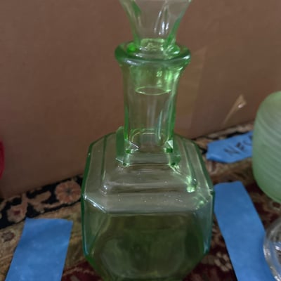 Uranium glass decanter,bowl, more  - Image 6 of 8