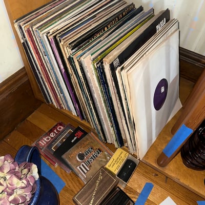 Vinyl record collection with accessories - Image 1 of 5