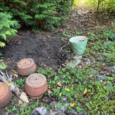 Terracotta pots and a blue ceramic planter - Image 6 of 6