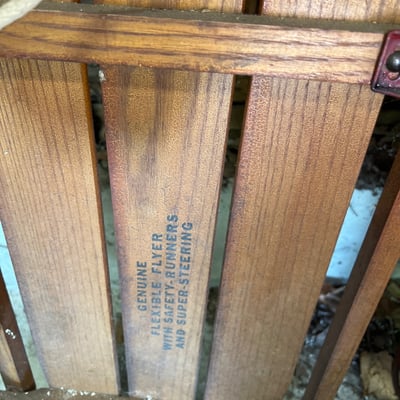 Vintage Flexible Flyer and other wooden sleds - Image 4 of 8