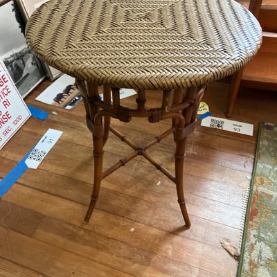 Round Woven Rattan Table - Image 1 of 8
