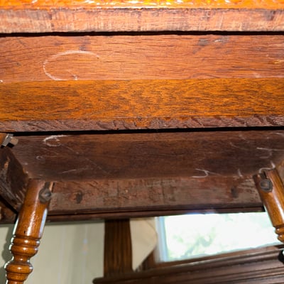 Vintage wooden table with two-tier design - Image 8 of 9