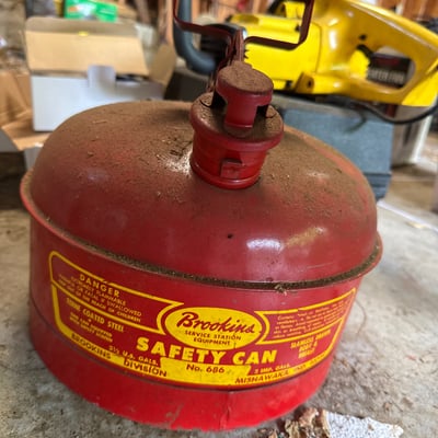 McCulloch chainsaw and Sears Craftsman belt sander with rotisserie kit and safety can - Image 10 of 15