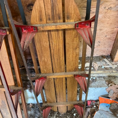 Vintage Flexible Flyer and other wooden sleds - Image 6 of 8