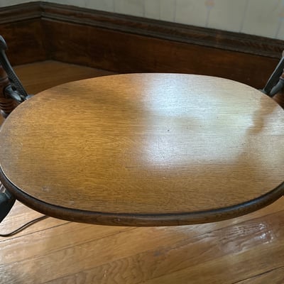 Vintage wooden table with two-tier design - Image 7 of 9