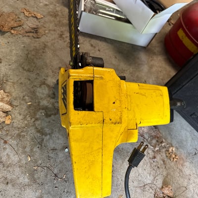 McCulloch chainsaw and Sears Craftsman belt sander with rotisserie kit and safety can - Image 9 of 15