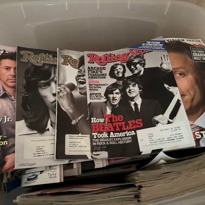Rolling Stones Magazines in large bin  - Image 1 of 5