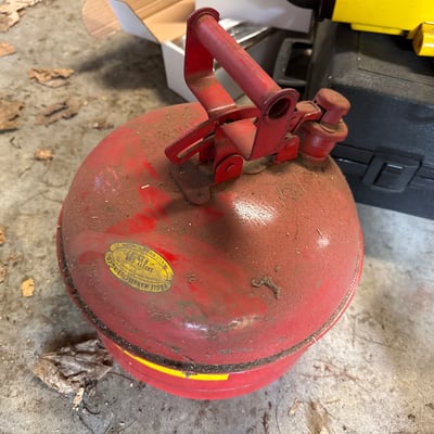 McCulloch chainsaw and Sears Craftsman belt sander with rotisserie kit and safety can - Image 7 of 15