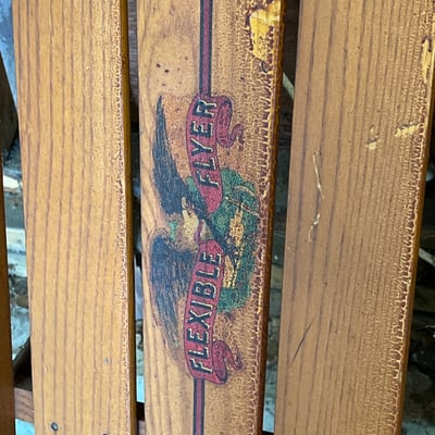 Vintage Flexible Flyer and other wooden sleds - Image 2 of 8