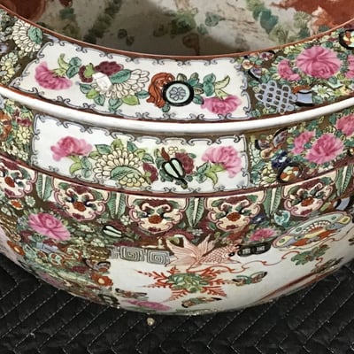 Chinese Rose Medallion Fish Bowls & Stand - Image 7 of 15