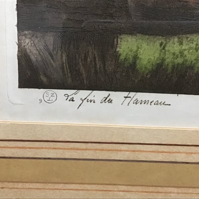 Barnaix Framed Color Etching - Image 4 of 9