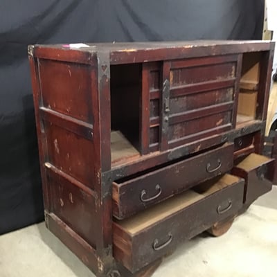 Antique Japanese Kuruma Tansu Chest - Image 2 of 8