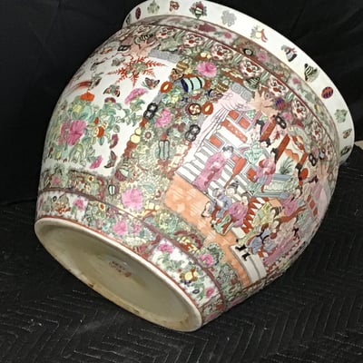 Chinese Rose Medallion Fish Bowls & Stand - Image 8 of 15