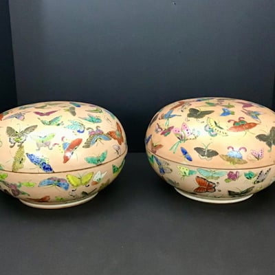 Antique Chinese Porcelain Boxes  - Image 1 of 8