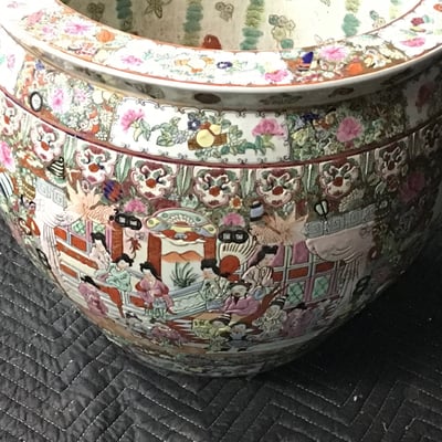 Chinese Rose Medallion Fish Bowls & Stand - Image 5 of 15