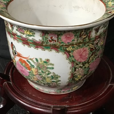 Chinese Rose Medallion Fish Bowls & Stand - Image 13 of 15
