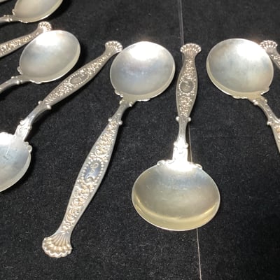 Antique Sterling Soup Spoons - Image 2 of 7