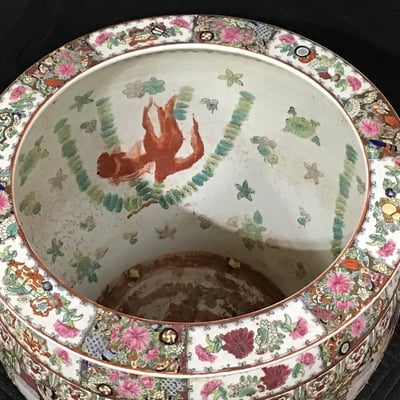 Chinese Rose Medallion Fish Bowls & Stand - Image 2 of 15
