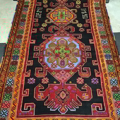 Multi Colored Wool Carpet - Image 4 of 5