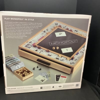 Deluxe Wooden Cabinet  Monopoly Game - Image 3 of 5