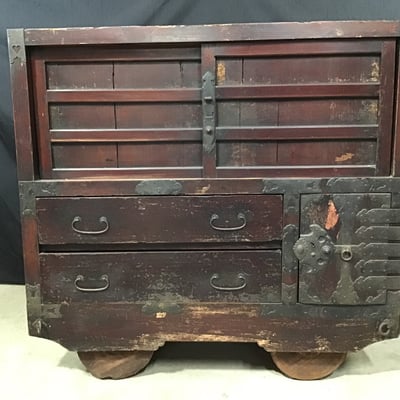 Antique Japanese Kuruma Tansu Chest - Image 3 of 8