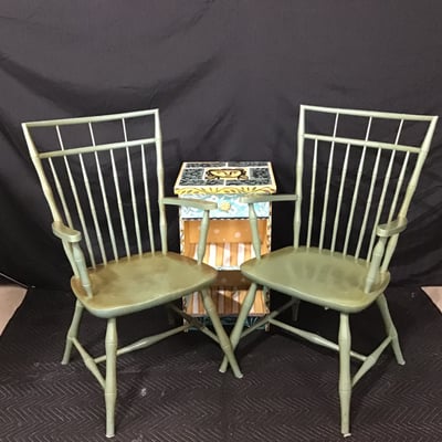 Decorative Shelf & Windsor Chairs - Image 1 of 18