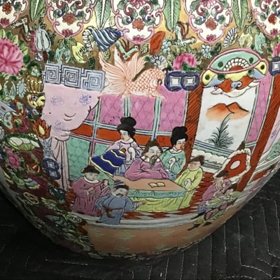 Chinese Rose Medallion Fish Bowls - Image 5 of 9