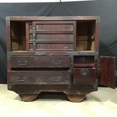 Antique Japanese Kuruma Tansu Chest - Image 1 of 8