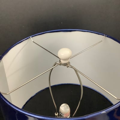Pagota White Lamp w/ Blue Shade - Image 3 of 6