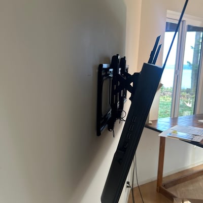 Wall-mounted LG LED TV with mounting hardware, accessories - Image 4 of 5