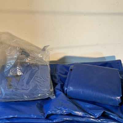 Three large blue tarps - Image 1 of 3